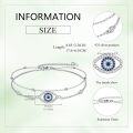 wholesale 925 Sterling Silver Evil Eye Infinity Heart Celtic Ankle Anklet with Blue Stones and Cubic Zirconia Gifts for Women-0-4
