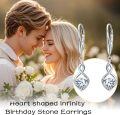 wholesale Infinity Birthstone Earrings 925 Sterling Silver Heart Love Infinity Dangle Drop Earrings Fine Jewelry Birthday Christmas Gifts For Women Girlfriend Wife -0-2
