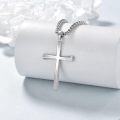 wholesale 925 Sterling Silver Origami Cross Pendant Necklace  - Religious  for Women & Men-0-3