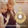 wholesale 14K Gold Celtic Knot Freshwater Pearl Pendant Necklaces  for Women-0-5