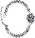 wholesale 925 Sterling Silver Saint Gerard Medal Charm Bracelet with Box Chain for Men Women Boys Girls (Adjustable)-0-0