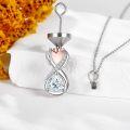 wholesale 925 Sterling Silver Infinity Heart Cremation Pendant with Chain and Funnel Set - Memorial Keepsake Jewelry for Women-0-2