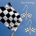 wholesale 925 Sterling Silver Checkered Flag American Flag Dangle Earrings for Women-0-4