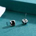 wholesale 925 Sterling Silver Round Black Onyx Stud Earrings 6mm-0-1