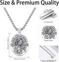 wholesale 925 Sterling Silver Saint Jude Thaddeus Medal Pendant Necklace for Men Women Faith  36 Chain-0-5