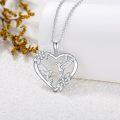 wholesale 925 Sterling Silver Heart-Shaped Hummingbird Pendant with Cubic Zirconias and Flowers Necklaces for Women-0-3