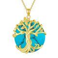 wholesale 925 Sterling Silver Tree Of Life Pendant Necklace Wholesale With Green Gemstone-0-44