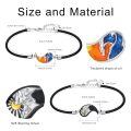 wholesale 925 Sterling Silver Sun Moon Yin Yang Matching Couple Black Leather Bracelets Set-0-5