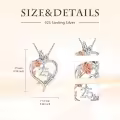 TOUPOP 925 Sterling Silver Rose Heart Butterfly Pendant Jewelry Gifts-0-5