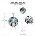 wholesale 925 Sterling Silver Abalone Shell Hecate Triple Moon Goddess Wolf Pendant Necklace-0-3