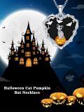 wholesale 925 Sterling Silver Halloween Cat Pumpkin Pendant Necklace for Women-0-5