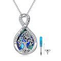 wholesale 925 Sterling Silver Forever In My Heart Abalone Ashes Memorial Pendant With Screwdriver Funnel Tool-0-0