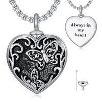 TOUPOP Sterling Silver & Stone Butterfly Urn Necklace For Ashes Memorial Jewelry-undefined