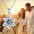 wholesale  Sterling Silver Pagan Protection Amulet Talisman Necklace with Star of David Peace Sign Yin Yang Pendant Jewelry for Women Men -0-11