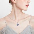 wholesale 925 Sterling Silver Saint Michael Locket Pendant with Labradorite Stone and Photo Insert Chain for Women Men Protection Faith Gift-0-4