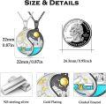 wholesale 925 Sterling Silver Yin Yang Landscape Necklace Set for Couples - Matching Pendants with Mountains and Trees Design-0-5