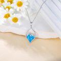 wholesale Sterling Silver White Blue Opal Necklace for Nature Lovers-0-7