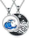 wholesale 925 Sterling Silver & Gemstone Mountain and Sea Yin Yang Tree of Life Pendant Necklace for Love, Growth, Strength, Rebirth, 18+2 Chain-0-0