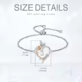TOUPOP Sterling Silver Rose Heart Butterfly Initial J Link Bracelet-0-5
