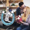 wholesale 925 Sterling Silver Turquoise Cowboy Boot & Hat Horse Shoe Pendant Necklace-0-5
