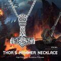 wholesale 925 Sterling Silver Viking Mjolnir Thors Hammer Pendant Necklace  Jewelry-0-5