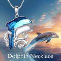 wholesale 925 Sterling Silver Blue Dolphin Pendant With Cz Accents-0-2