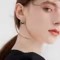 wholesale 925 Sterling Silver Cat Heart Hoop Dangle Earrings Wholesale Cute s for Women-0-4