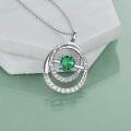 wholesale TOUPOP Sister Gifts From Sister Sterling Silver Double Circle Emerald Pendant Necklace With May Birthstone Jewerly Always My Sister Forever My Friend Birthday Christmas Gifts For Women Friends -0-5