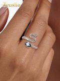 wholesale 925 Sterling Silver Adjustable Snake Band Ring Jewelry Gift for Women-0-2