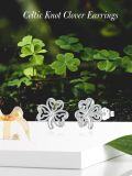 wholesale 925 Sterling Silver Clover Stud Earrings Irish  for Her-0-5