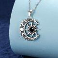 wholesale 925 Sterling Silver Sun and Moon Pendant with Turquoise Lapis Lazuli & Black Onyx Necklaces for Women s 48 Chain Length-0-3