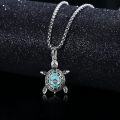 wholesale 925 Sterling Silver Turquoise Sea Turtle Pendant Necklace for Men & Women-0-1