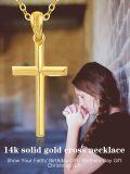 wholesale 14K Gold Faith Cross Pendant Necklace for Women - Baptism Gift for Mom or Wife-0-1