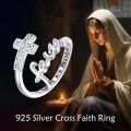 wholesale 925 Sterling Silver Synthetic Opal Adjustable Faith Cross Mustard Seed Ring for Women, Gift for Mom Wife Sister, Hypoallergenic-0-3
