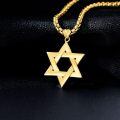 wholesale 925 Sterling Silver Star of David Pendant for Men's Jewelry Necklaces Gold Tone Chain 3D Design Minimalist Style Gift Idea-0-2