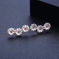 wholesale 925 Sterling Silver Citrine Daisy Flower Stud Earrings Hypoallergenic Jewelry for Women Girls-0-2