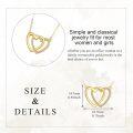 wholesale 10K Golden Cubic Zirconia Double Heart Pendant Necklace for Women-0-1