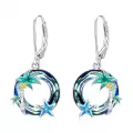 TOUPOP Sterling Silver Turtle Jellyfish Dolphin Starfish Whale Dangle Drop Earrings Ocean Jewelry-0-0