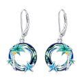 TOUPOP Sterling Silver Turtle Jellyfish Dolphin Starfish Whale Dangle Drop Earrings Ocean Jewelry-0-0