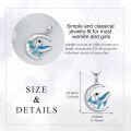 wholesale 925 Sterling Silver Blue Glitter Spaceship & Astronaut Moon Pendant Necklace for Women Girls Gifts Jewelry Accessories 43cm Chain Length-0-4