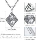 wholesale 925 Sterling Silver Santa Muerte Medal Pendant Necklace for Men Women -0-5