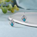 wholesale 925 Sterling Silver Turquoise Peacock Drop Earrings for Women Girls Gift Boxed-0-3