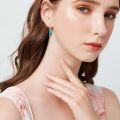 wholesale  S925 Sterling Silver Rectangle Turquoise Dangle Earrings for Mental Relaxation & Abundance-0-4