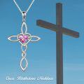 wholesale Sterling Silver Celtic Knot Cross Pendant Necklace Irish Infinity Love Heart Jewelry Gift-0-41