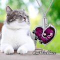 wholesale 925 Sterling Silver Austrian Blue and Deep Purple Heart Crystal Cat Cremation Jewelry Pendant with Funnel Set-0-1