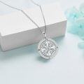 wholesale 925 Sterling Silver Cubic Zirconia Compass Necklace Never Lose Your Way Graduation Gift for Women-0-3