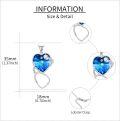 wholesale 925 Sterling Silver Blue Crystal Heart Shaped Musician Pendant Necklace-0-4
