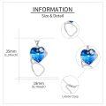 wholesale 925 Sterling Silver Blue Crystal Heart Shaped Musician Pendant Necklace-0-4