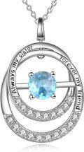 wholesale TOUPOP Sister Necklace Gifts From Christmas Gifts For Women Sister Sterling Silver Blue Topaz Pendant Necklace With December Birthstone Jewelry Always My Sister Forever My Friend Birthday Friends -0-0