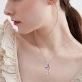 wholesale 925 Sterling Silver Cross Pendant With Blue Opal And Philippians Inscription-0-55